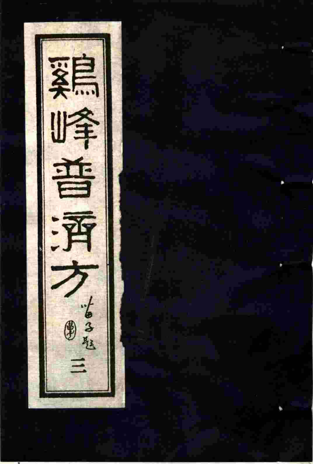 鸡峰普济方  三